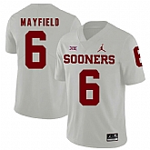 Oklahoma Sooners 6 Baker Mayfield White College Football Jersey Dzhi,baseball caps,new era cap wholesale,wholesale hats